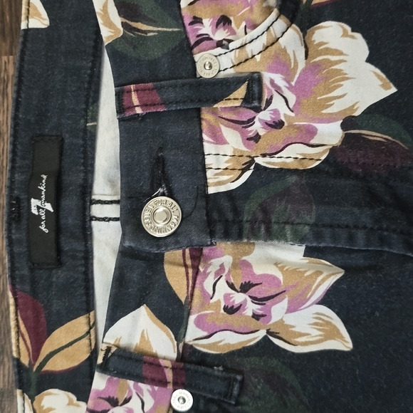 7 For All Mankind Denim - 7 FOR ALL MANKIND Floral Women's Jeans Sz 26 Green Pink Skinny